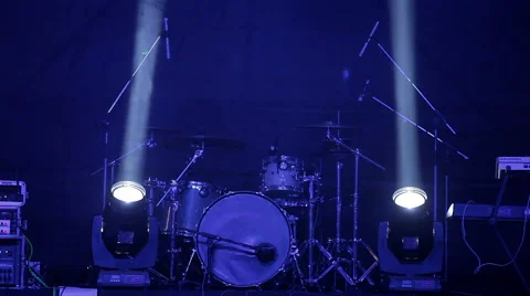 Two lighting spotlights on the stage Stock Footage 61217102
