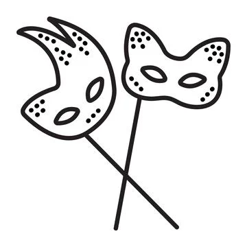 Two line masquerade masks Stock Illustration