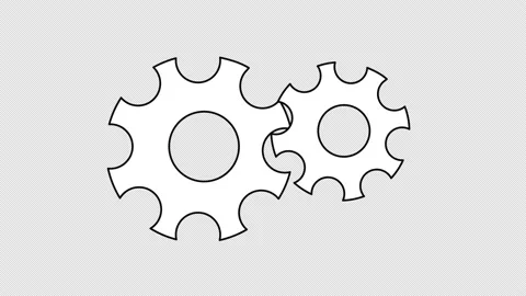Two linear gears Stock Footage 148036813