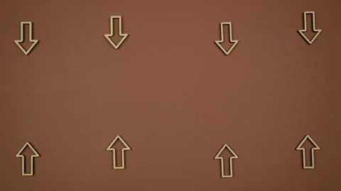 Two lines of arrows move vertically to the middle. Stop motion Stock Footage 104305674