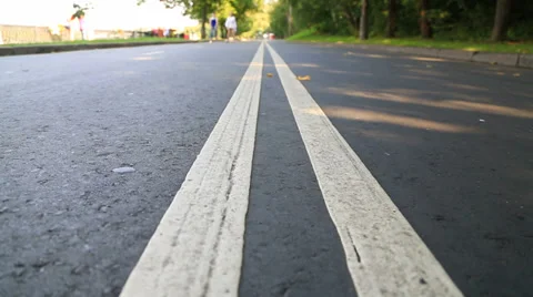 Two Lines in t park - Low Angle. Video stock 36552178