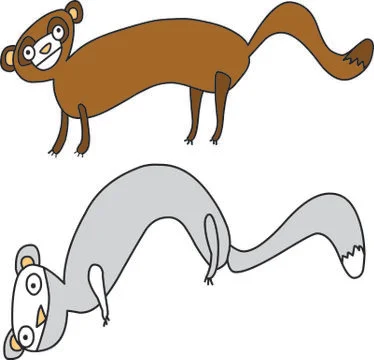 Two little racoons Stock Illustration