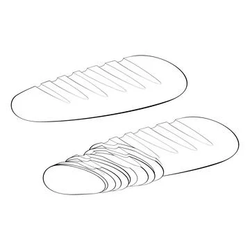 Two loaves black and white Иллюстрация