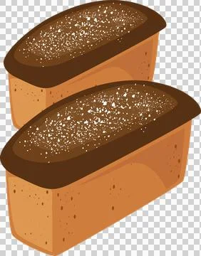 Two loaves of bread with brown icing and sprinkled sugar, appetizing and re.. Stock Illustration