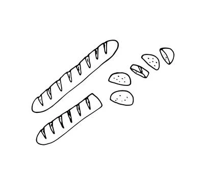 Two loaves of bread one sliced Illustrazione stock