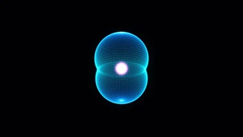 Two Lobed P Orbital Rotates Slowly Against Deep Black Stock-Footage 344513773