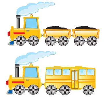 Two locomotives Stock Illustration