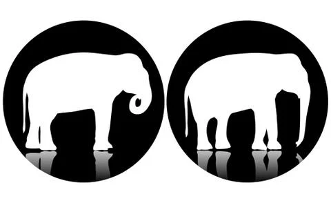 Two logo elephants Stock Illustration