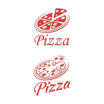 Two logo pizza on a white background. Stock Illustration