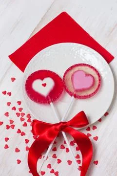 Two lollipop-heart Stock Photos