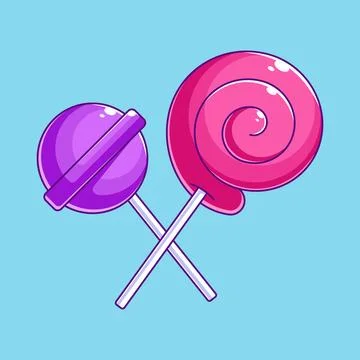 Two lollipops in cartoon style Stock Illustration