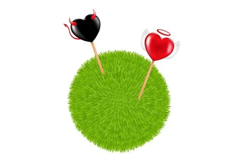Two lollipops in a grass ball Stock Illustration