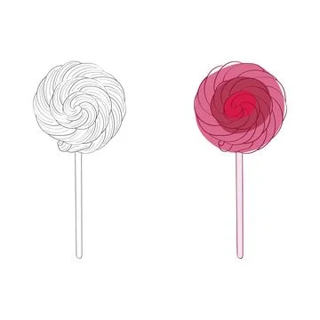 Two lollipops stack on white Stock Illustration