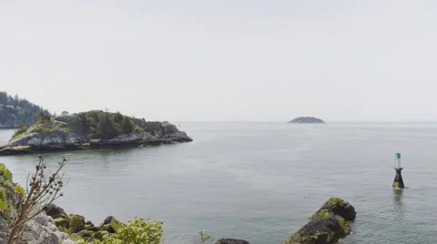 Two Lonely Islands at Whytecliff Park, Vancouver Stock Footage