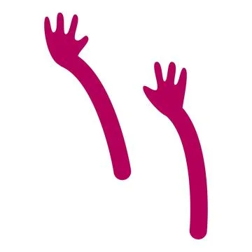Two long arms reaching up with open hands waving Stock Illustration
