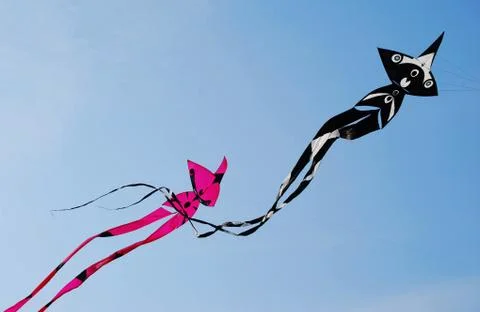 Two long kites Stock Photos