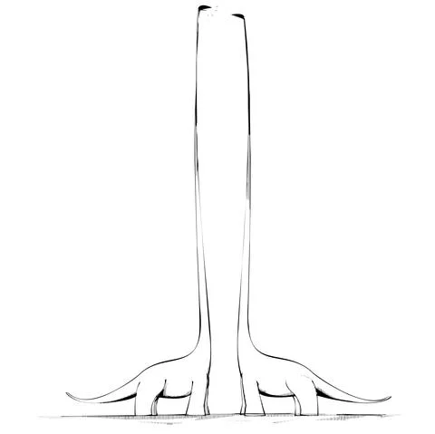 Two Long Necked Dinosaurs having a conversation Stock Illustration