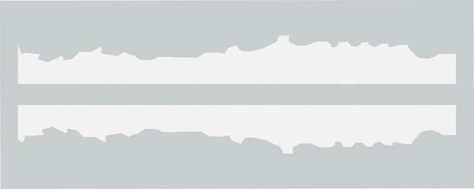 Two Long Rough Torn Paper Ribbons Vector Dividers 스톡 일러스트