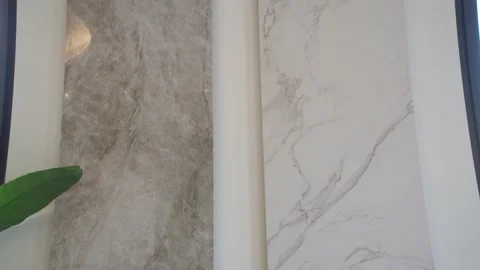 Two long slabs of precious marble Stock Footage 154450711
