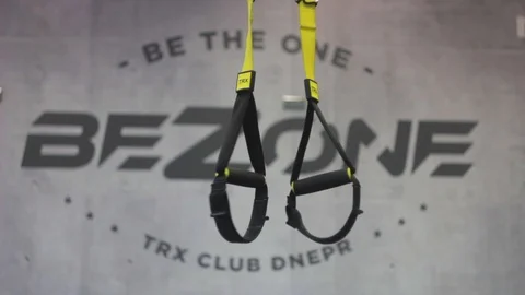 Two Loops For Exercising With Trx Outdoors Video stock 99015674