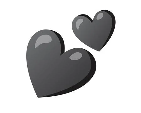 Two love gradient gray hearts icon, used for expressions of love is in the ai Illustrazione stock
