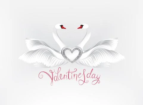 Two in love. Greeting card with calligraphic lettering St. Valen Illustrazione stock