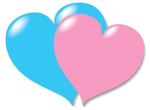 Two in love hearts. Stock Illustration