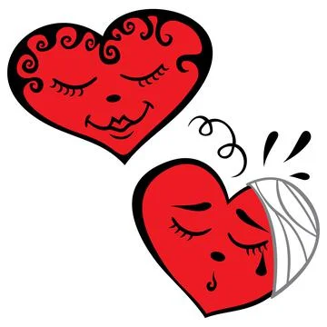 Two lovely hearts Illustrazione stock