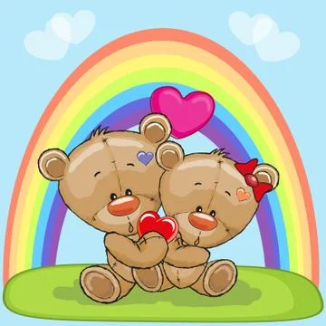 Two Lovers Bears Stock Illustration