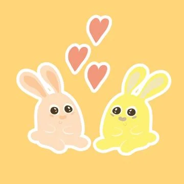 Two lovers hare Stock-Illustration