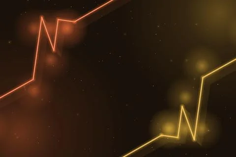 Two luminous angular lines form energetic zigzag paths through a warm black.. Stock Illustration