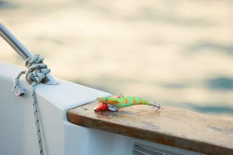 Two luminous squid fish hooks Stock Photos