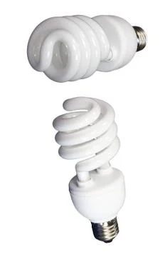 Two luminous tube lamp on white background Stock Photos