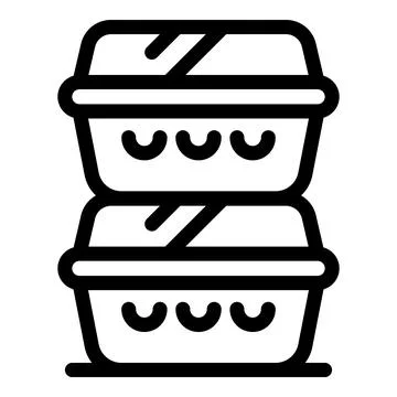 Two lunch boxes stacked, ready for meal delivery Stockillustratie