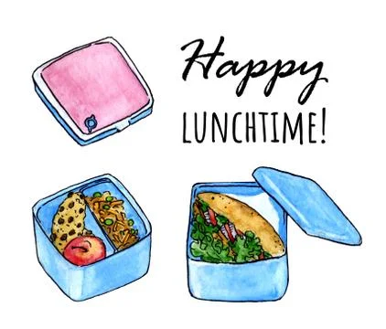 Two lunchboxes with some snack Stock Illustration