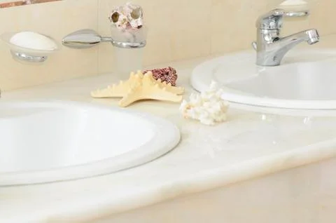 Two luxurious sinks Stock Photos