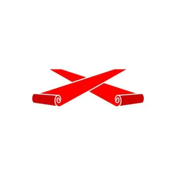 Two luxury red event carpets vector illustration isolated on white background Stock Illustration