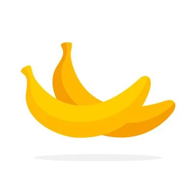 Two lying ripe bananas flat isolated Stock Illustration