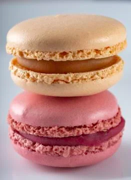 Two macarons with cream Stock Photos