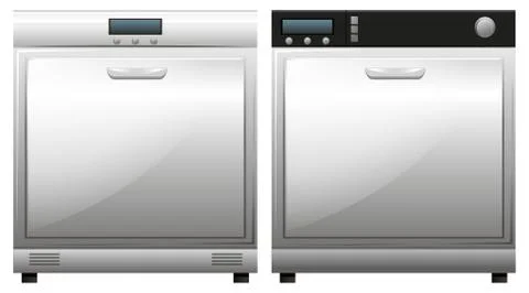 Two machines for dish washing Stock Illustration