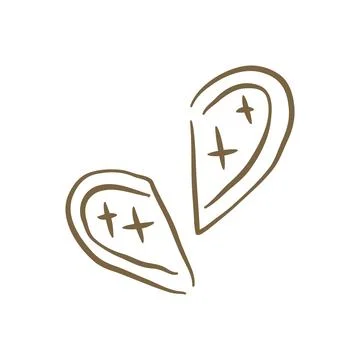 Two Magic Roasted Coffee Beans With Sparkles Hand Drawn Vector Illustration イラスト素材