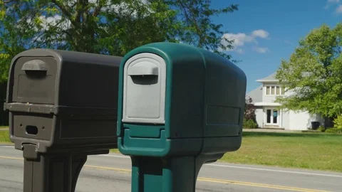 Two mailboxes. Typical Suburban Area in the United States Stock Footage 82313920