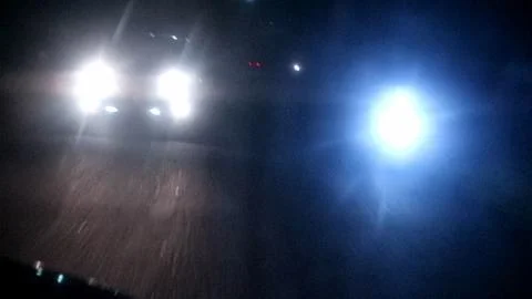 Two main light points with different colors Stock Photos