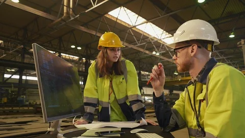 Two maintenance engineers working on computer Stock Footage 106569837