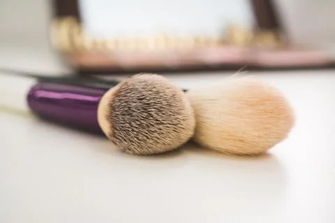 Two make-up brush Stock Photos