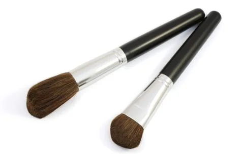 Two make-up brushes isolated on white background Stock-Fotos
