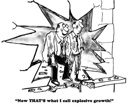 Two male executives look at explosion イラスト素材
