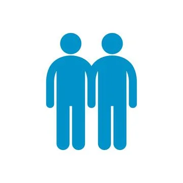 Two male flat icon Stock Illustration