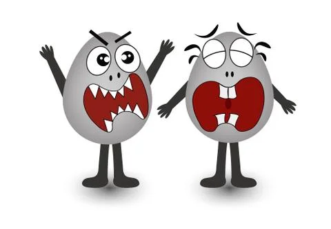 Two malicious gray eggs Stock Illustration