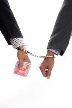 Two Man Arrested, cause of illegal business transaction Stock Photos